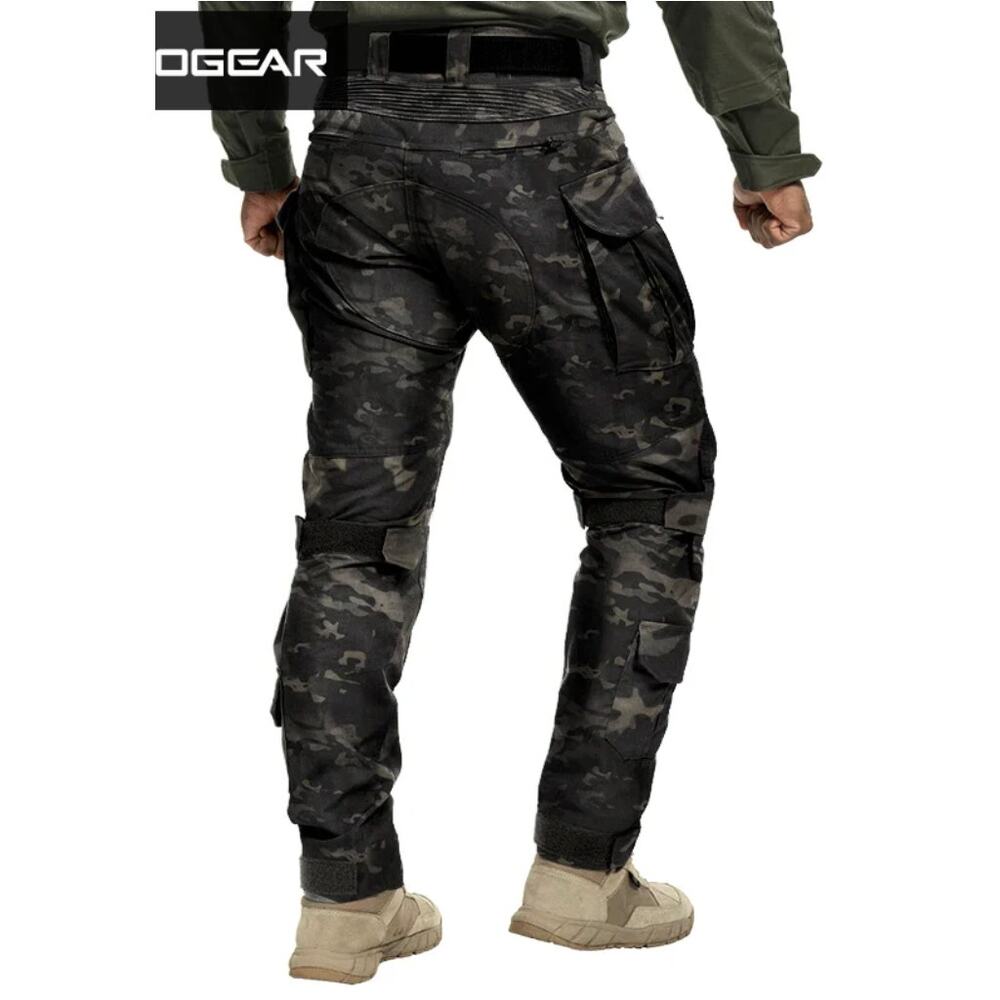 IDOGEAR G5 Combat Tactical Camo Pants w/ Knee Pads | Mens 30 | Multicam Black